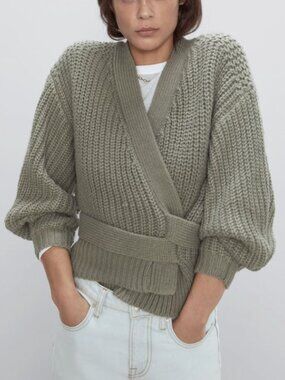 Zara Chunky Knit Wrap Cardigan